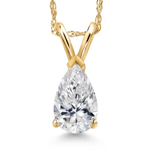 White Lab Grown Diamond - April_Pendant in 14K Yellow Gold