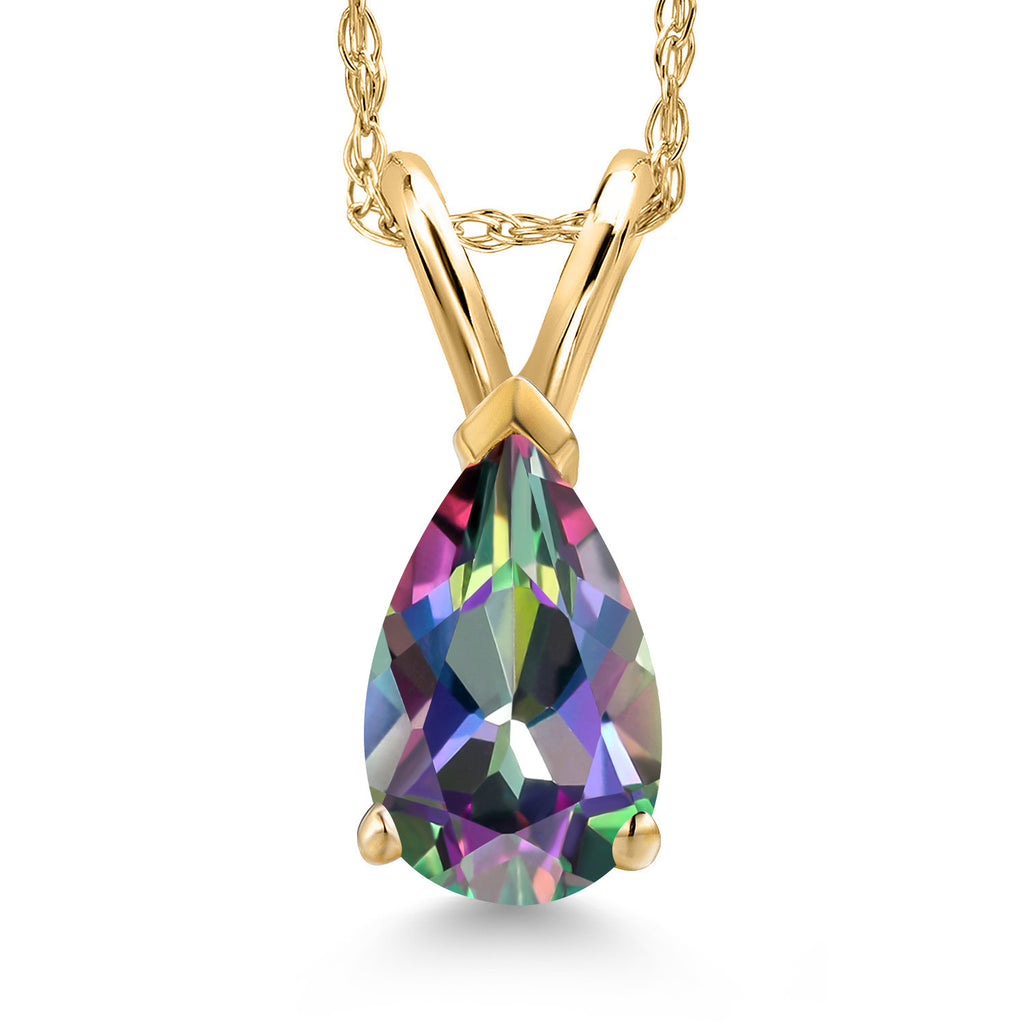 Green Mystic Topaz_Pendant in 14K Yellow Gold