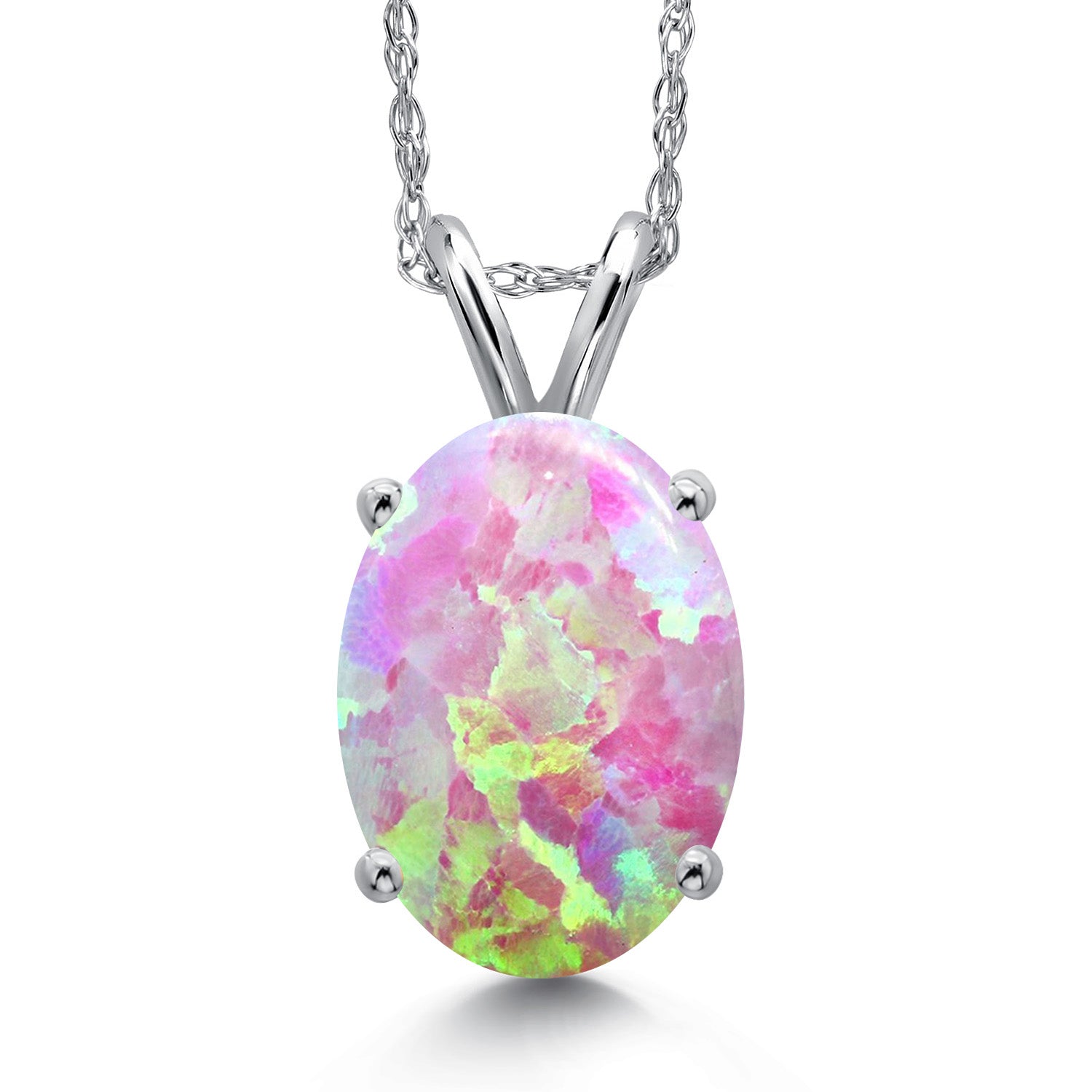 Pink Simulated Opal-Cabochon - October