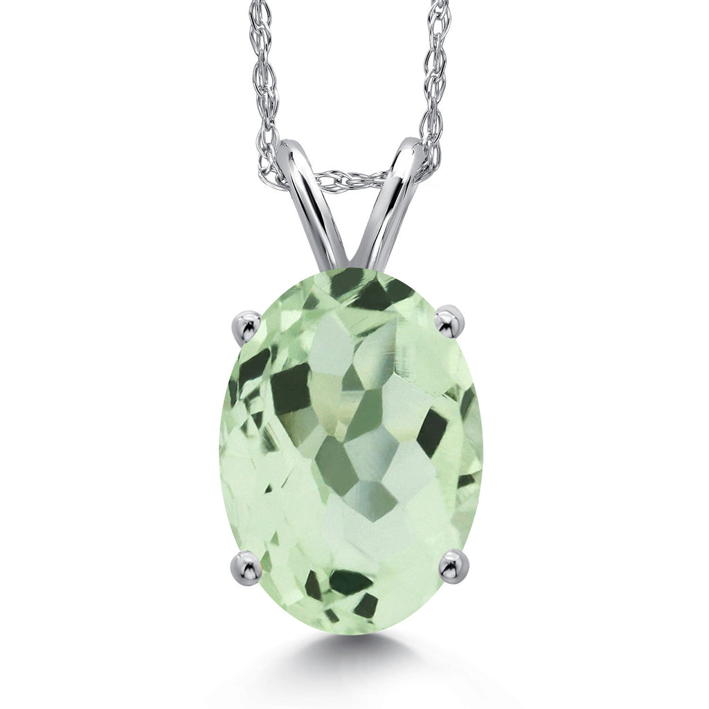 Prasiolite_Pendant in 14K White Gold