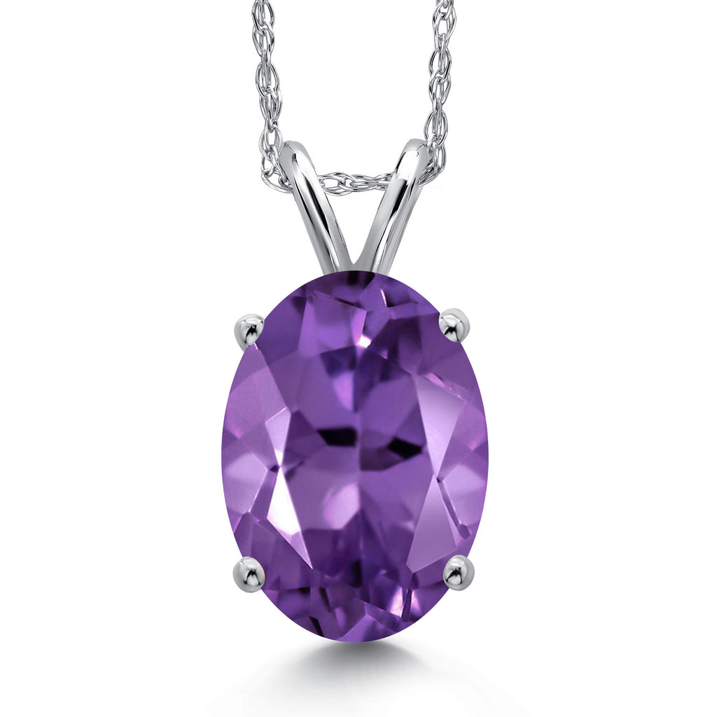 Amethyst - February_Pendant in 14K White Gold