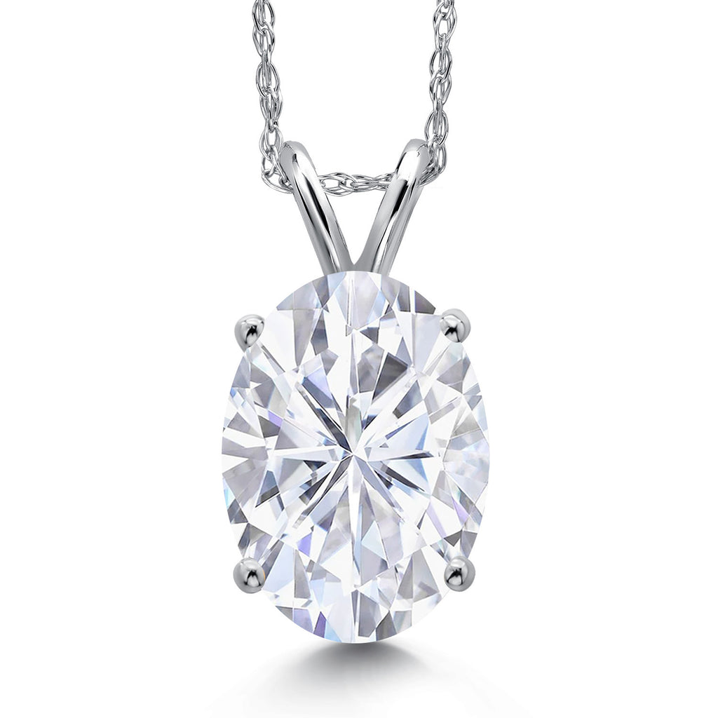 White Zirconia_Pendant in 14K White Gold