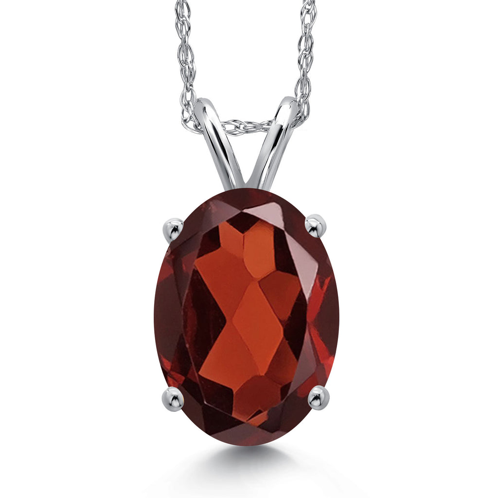 Garnet - January_Pendant in 14K White Gold