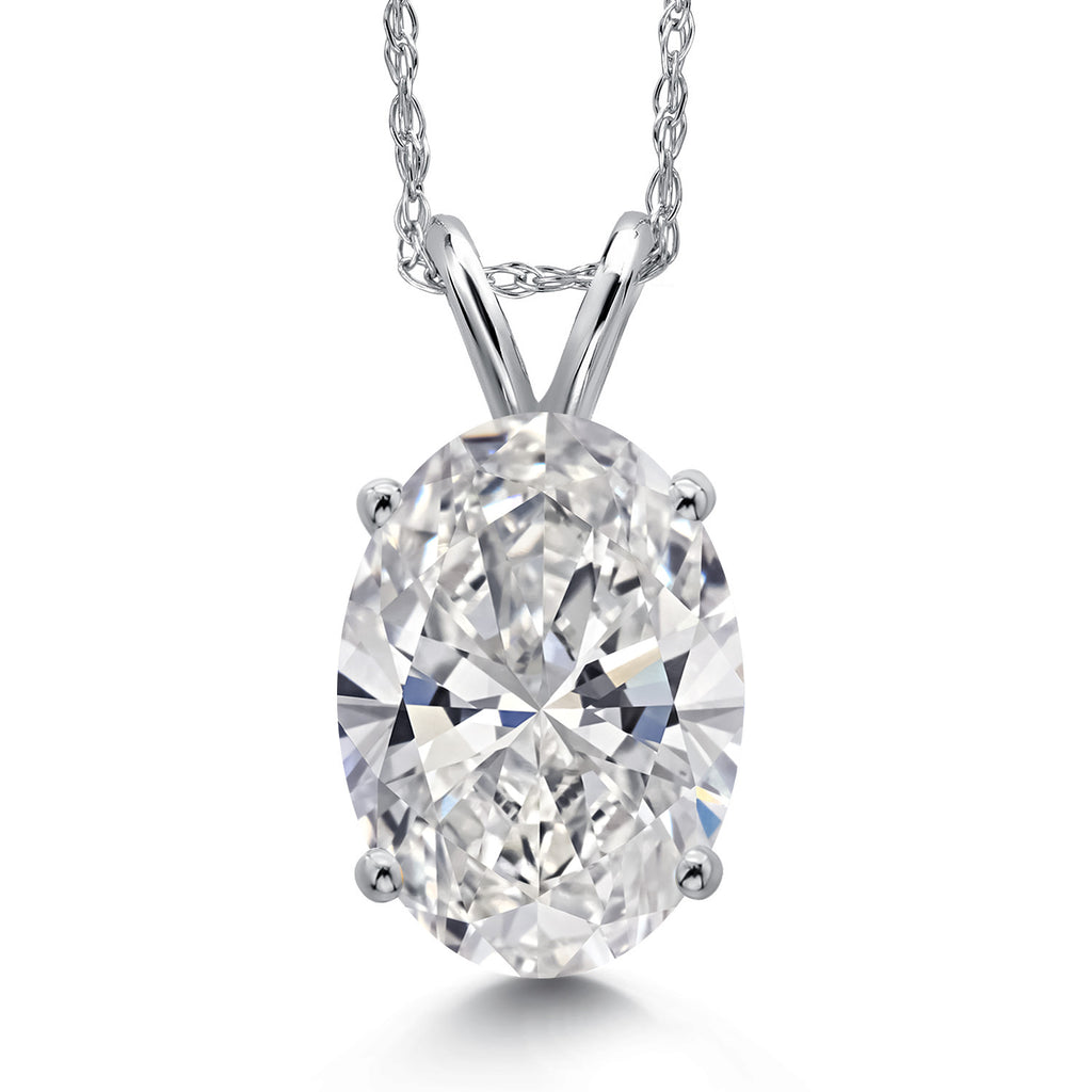 Oval Cut_2.00 Carat_White Gold_Pendant in 14K White Gold