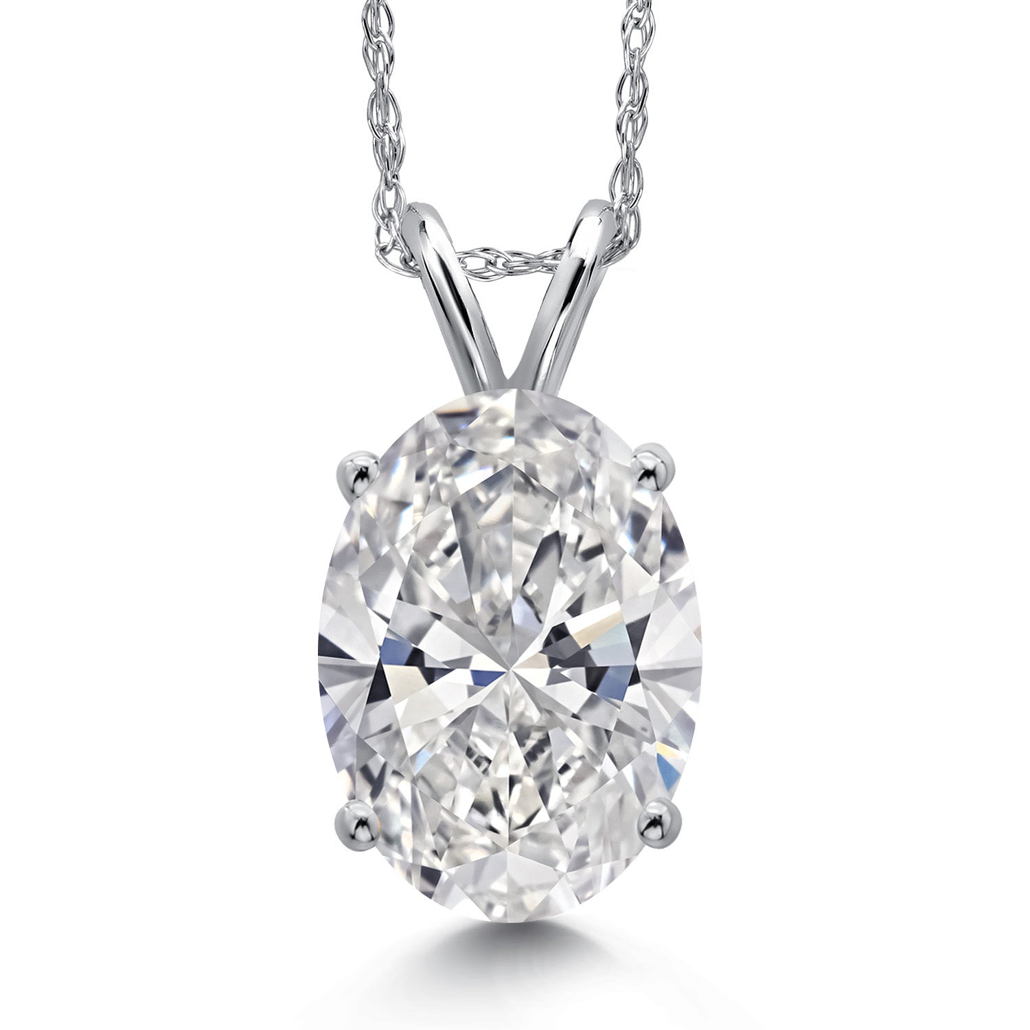 White Lab Grown Diamond - April_Pendant in 14K White Gold