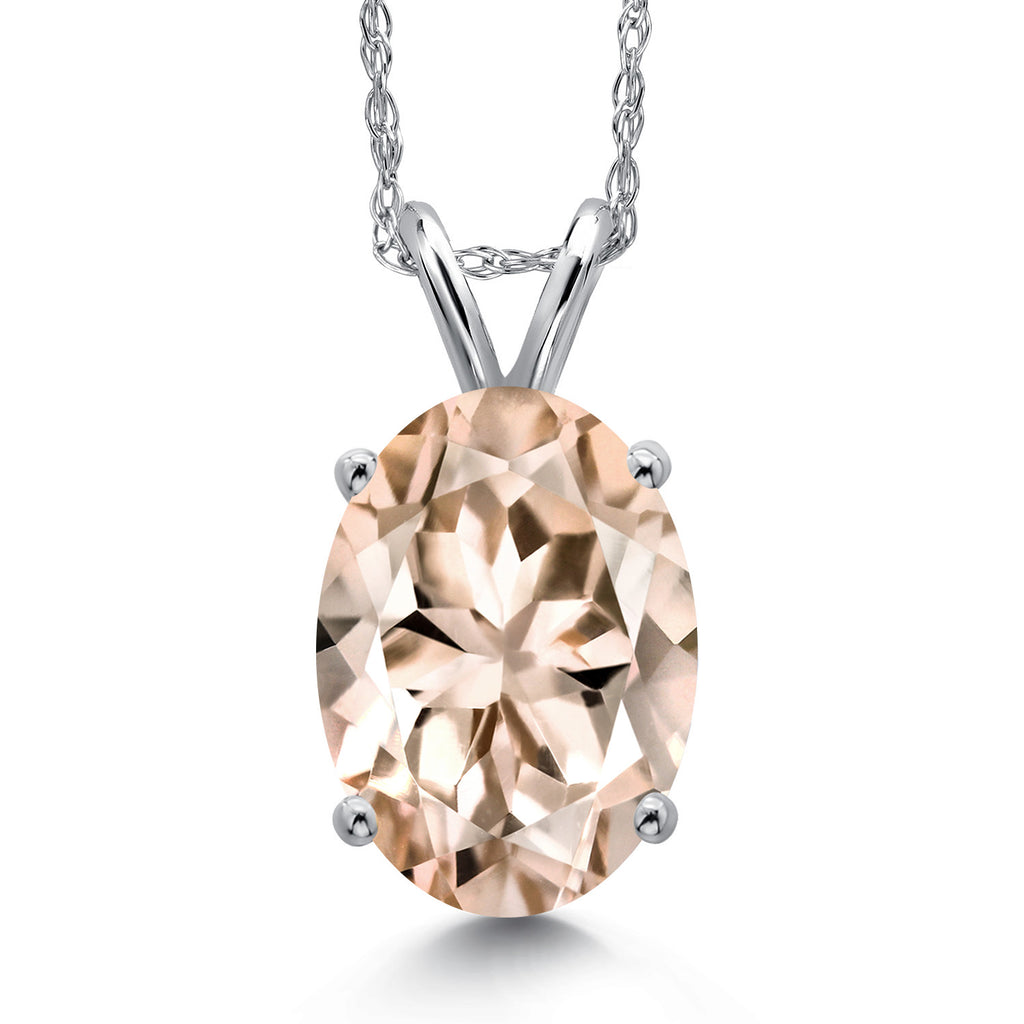 Morganite - October_Pendant in 14K White Gold