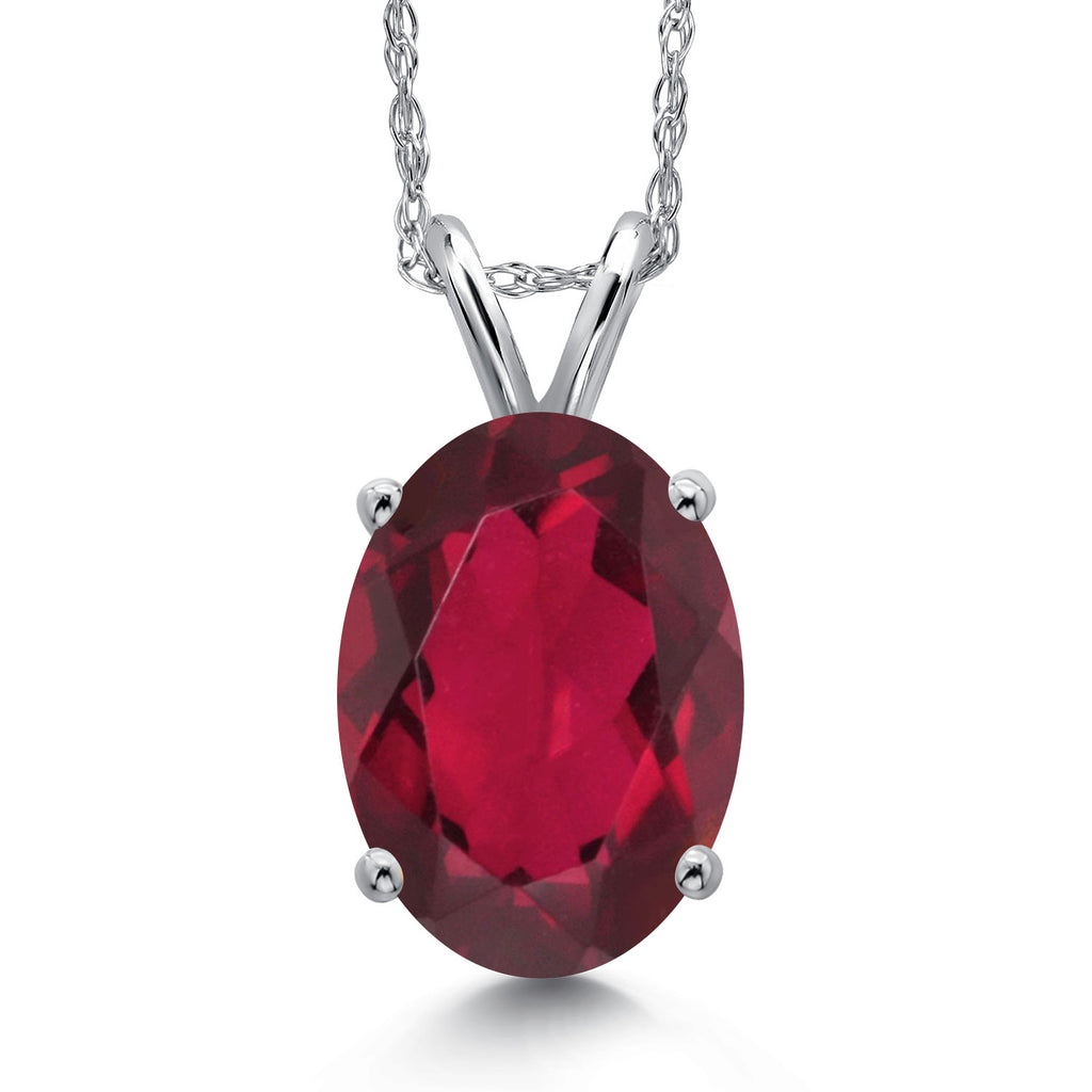 Ruby Red Mystic Quartz_Pendant in 14K White Gold