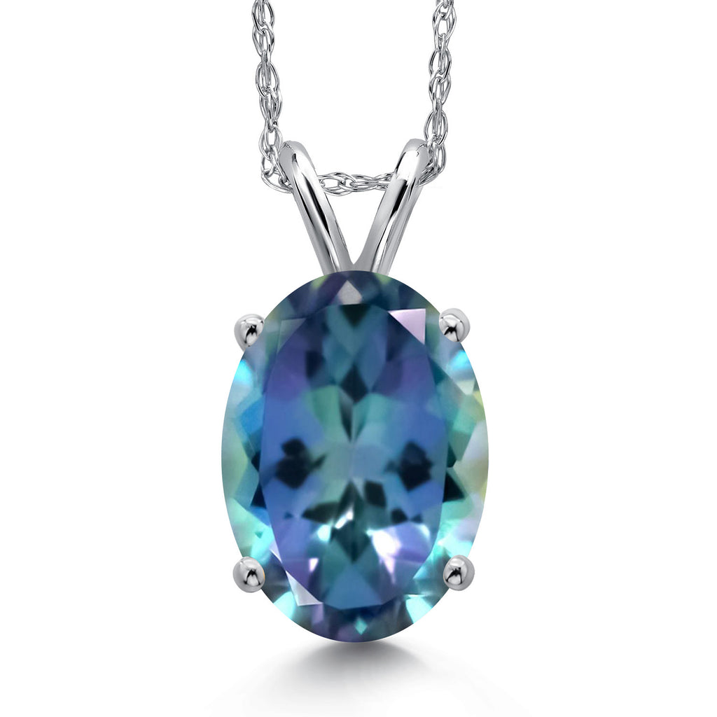 Millennium Blue Mystic Topaz_Pendant in 14K White Gold