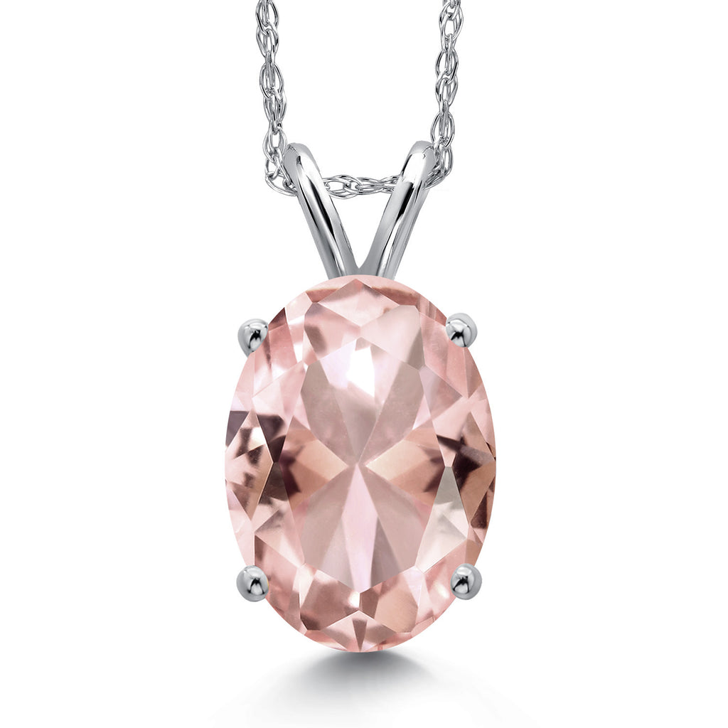 Nano Morganite - October_Pendant in 14K White Gold