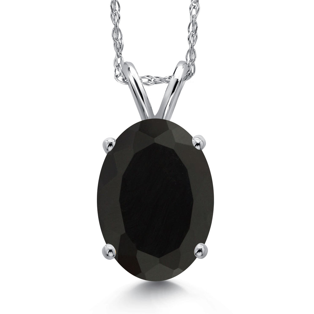 Onyx - December_Pendant in 14K White Gold