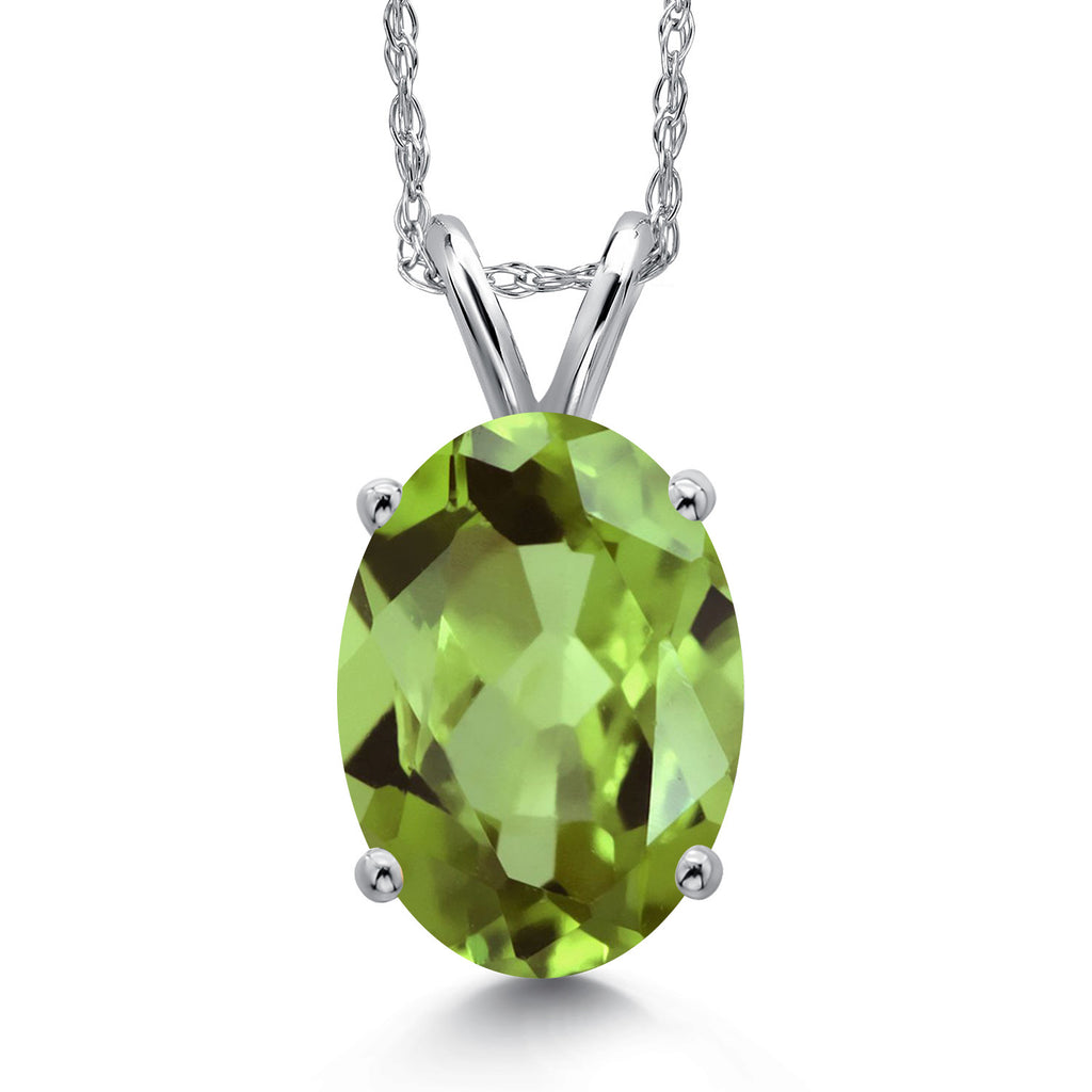Peridot - August_Pendant in 14K White Gold