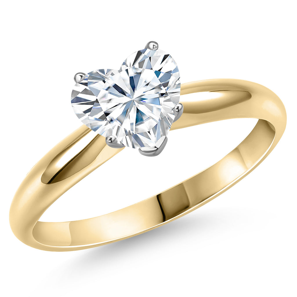 White Moissanite - April_8_Ring in 14K Two Tone Gold