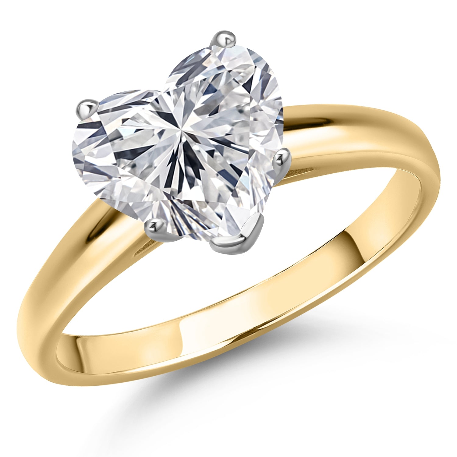 2.00 Ct 14K Two Tone Gold IGI Certified Lab Grown Diamond Engagement Ring For Women | Heart Shape | E-F Color | VS1-VS2 Clarity | Available in Size 5,6,7,8,9