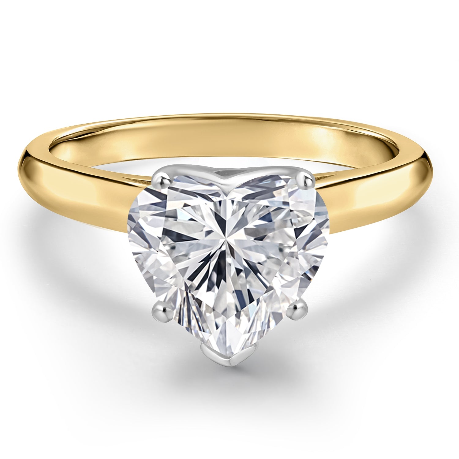 2.00 Ct 14K Two Tone Gold IGI Certified Lab Grown Diamond Engagement Ring For Women | Heart Shape | E-F Color | VS1-VS2 Clarity | Available in Size 5,6,7,8,9