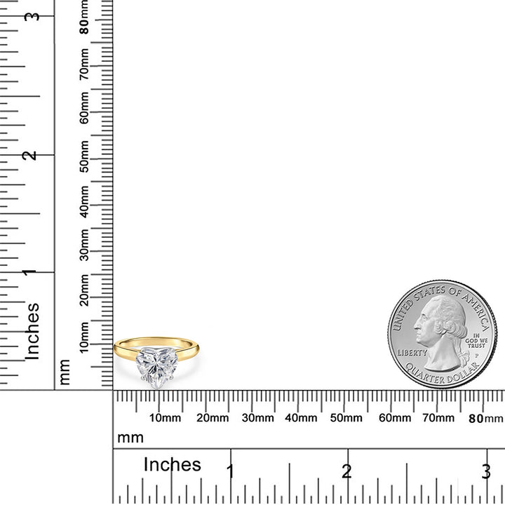 2.00 Ct 14K Two Tone Gold IGI Certified Lab Grown Diamond Engagement Ring For Women | Heart Shape | E-F Color | VS1-VS2 Clarity | Available in Size 5,6,7,8,9