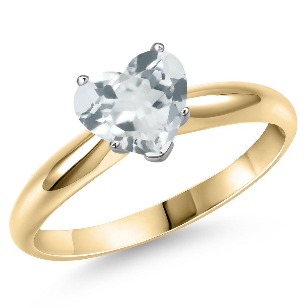 Sky Blue Topaz - November_7_Ring in 14K Two Tone Gold