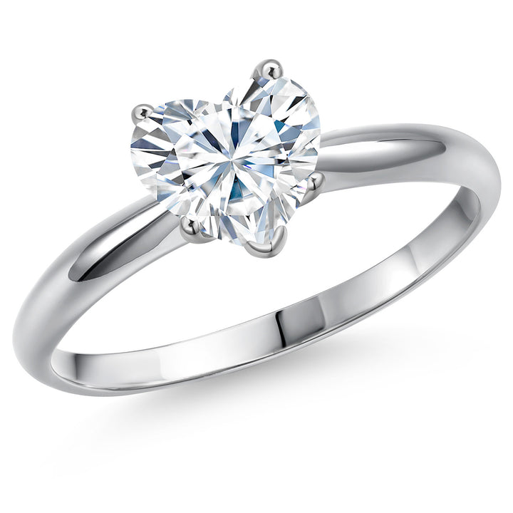 White Moissanite - April_5_Ring in 14K White Gold