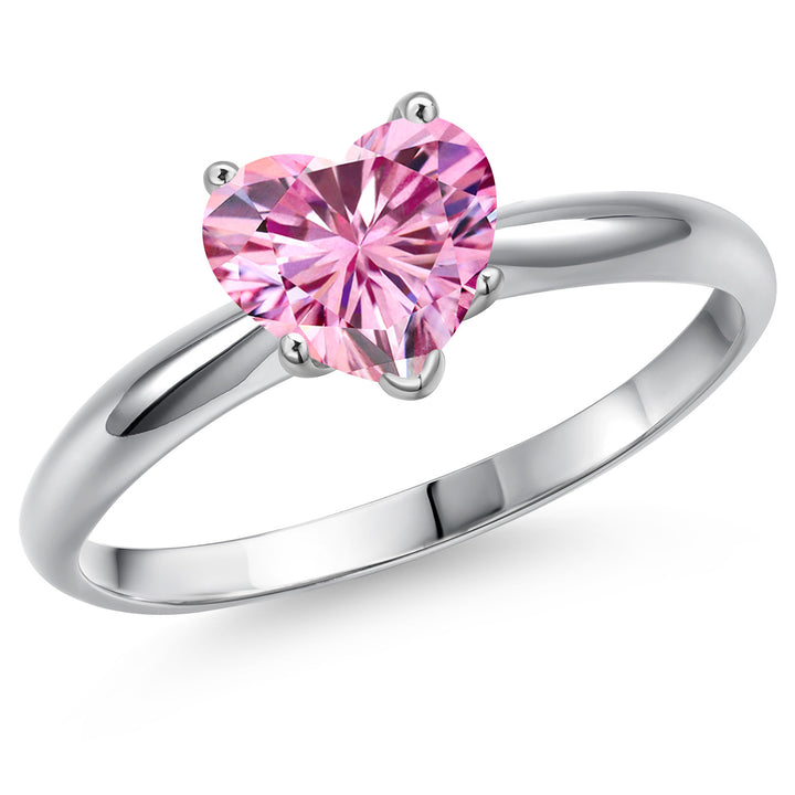 Pink Moissanite - April_5_Ring in 14K White Gold