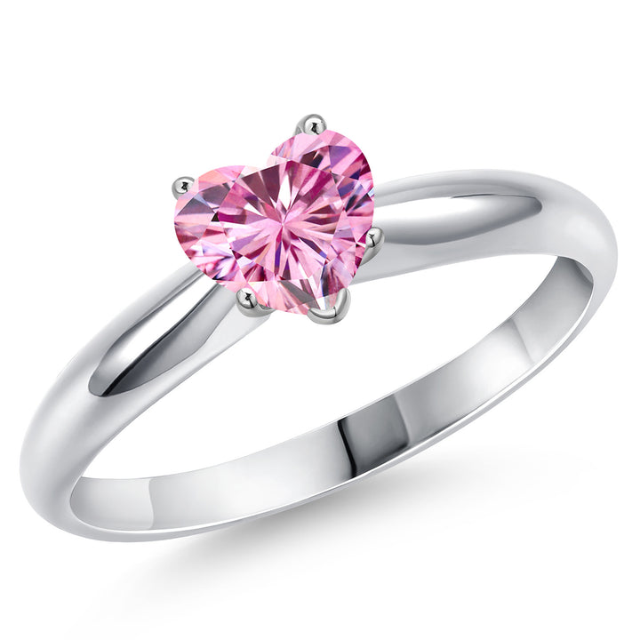 Pink Moissanite - April_8_Ring in 14K White Gold