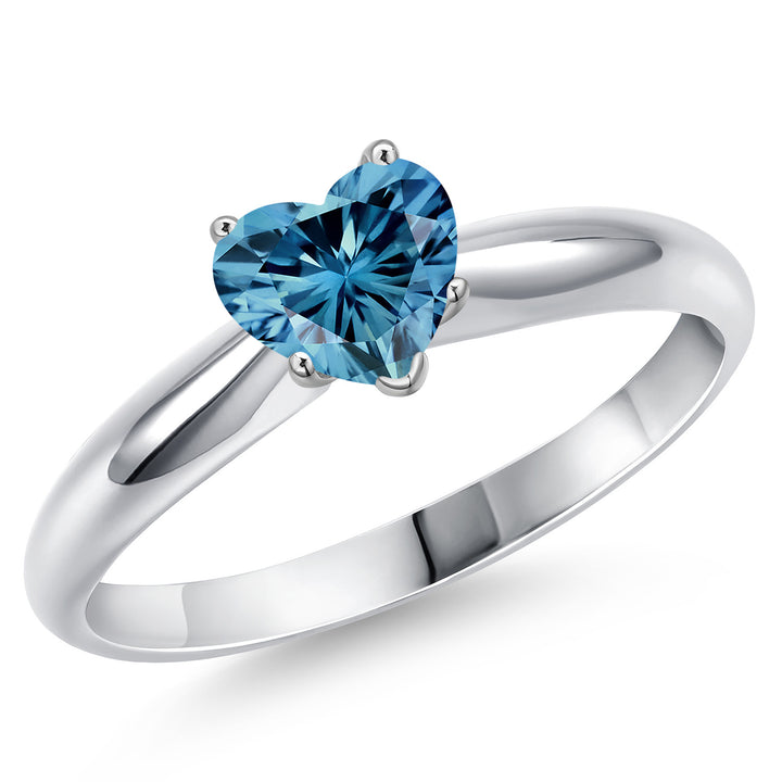Persian Blue Moissanite - April_6_Ring in 14K White Gold