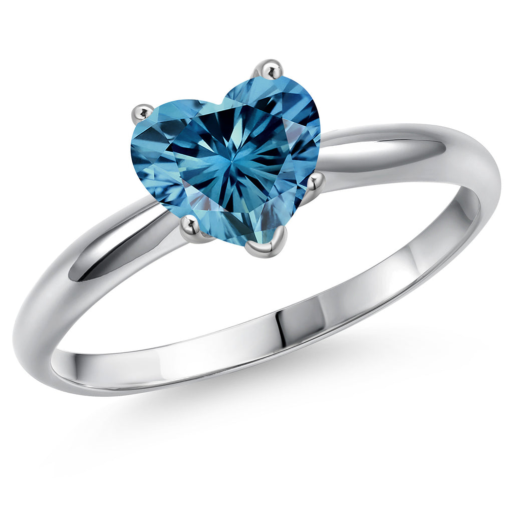 Persian Blue Moissanite - April_5_Ring in 14K White Gold