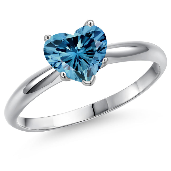 Persian Blue Moissanite - April_5_Ring in 14K White Gold