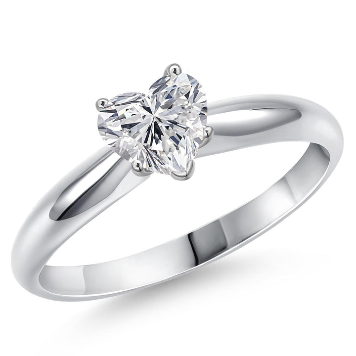 Heart Shape_1.00 Carat_5_Ring in 14K White Gold