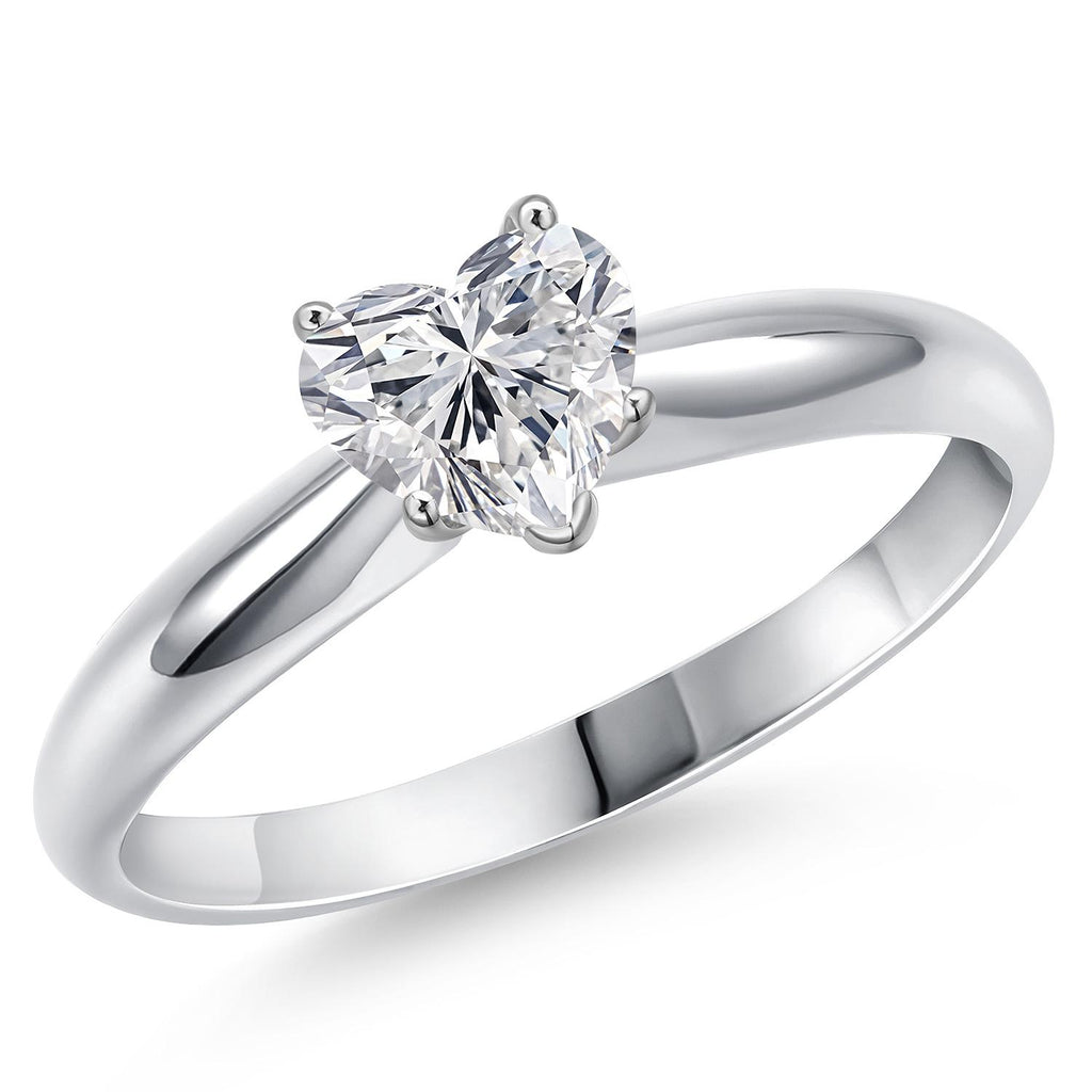 Heart Shape_1.00 Carat_7_Ring in 14K White Gold