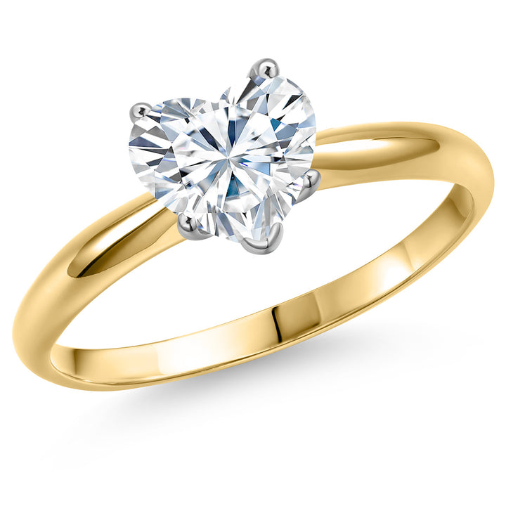 White Moissanite - April_5_Ring in 14K Two Tone Gold