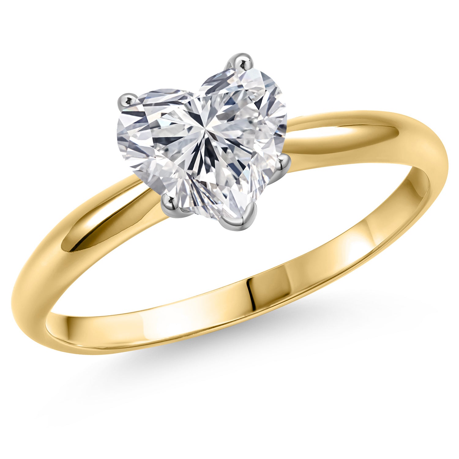 1.00 Ct 14K Two Tone Gold IGI Certified Lab Grown Diamond Engagement Ring For Women | Heart Shape | F-G Color | VS Clarity | Available in Size 5,6,7,8,9