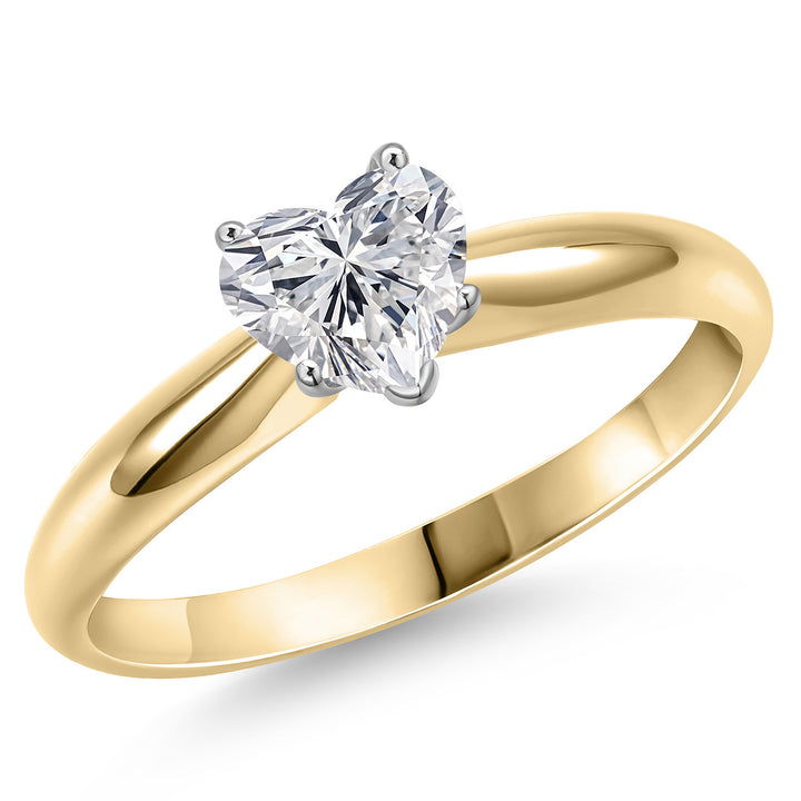 Heart Shape_1.00 Carat_5_Ring in 14K Two Tone Gold