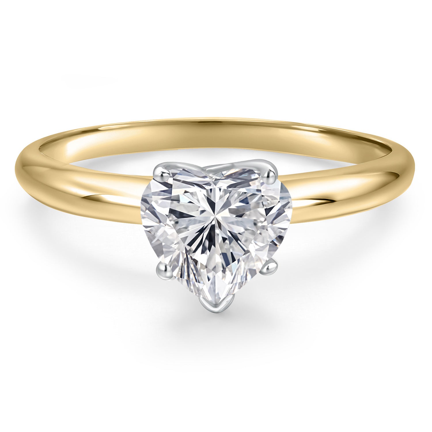 1.00 Ct 14K Two Tone Gold IGI Certified Lab Grown Diamond Engagement Ring For Women | Heart Shape | F-G Color | VS Clarity | Available in Size 5,6,7,8,9