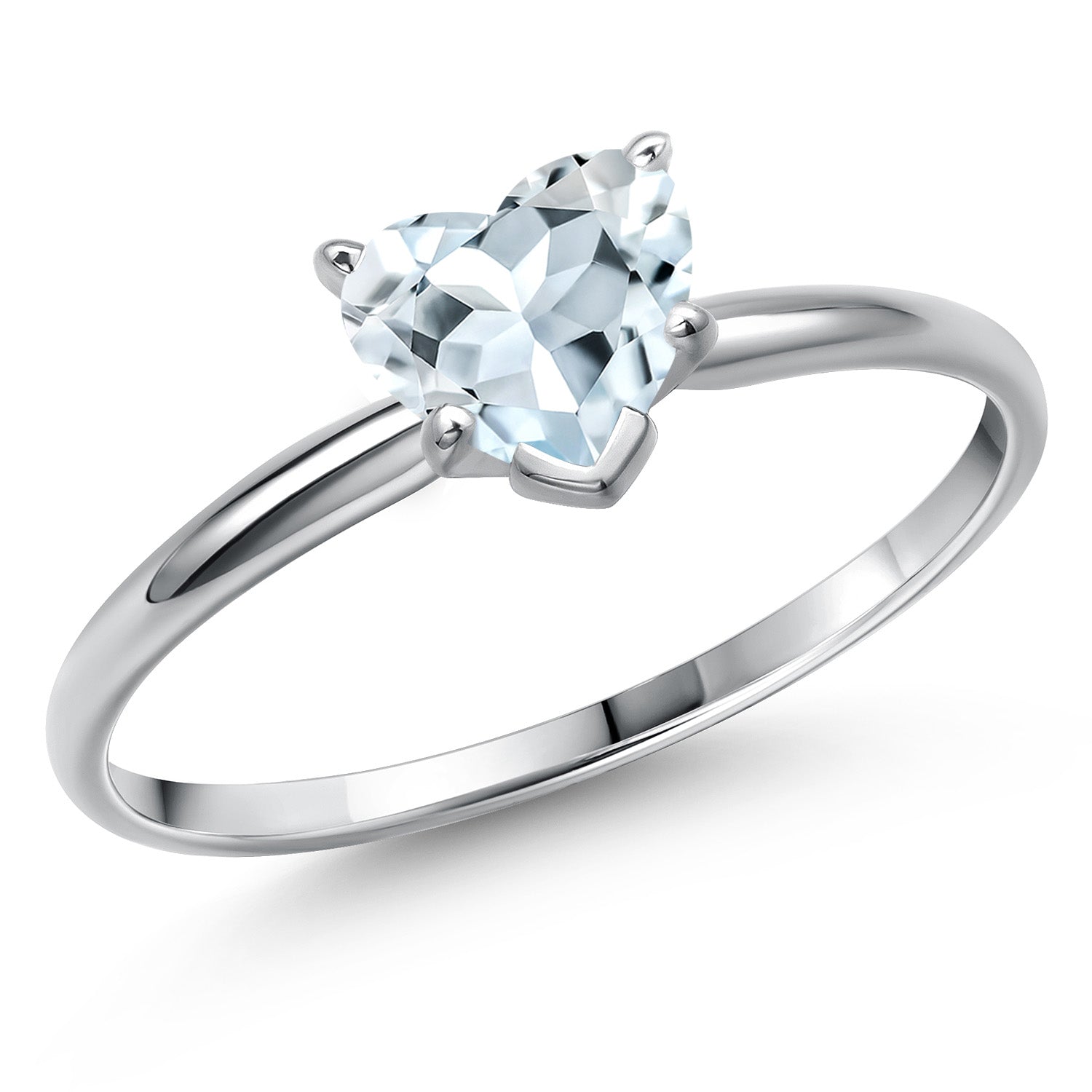 Aquamarine - March_7_Ring in 14K White Gold