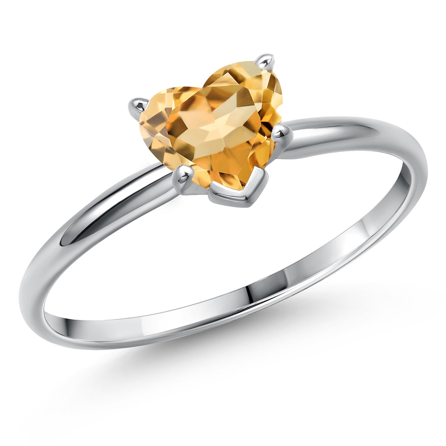Citrine - November_8_Ring in 14K White Gold