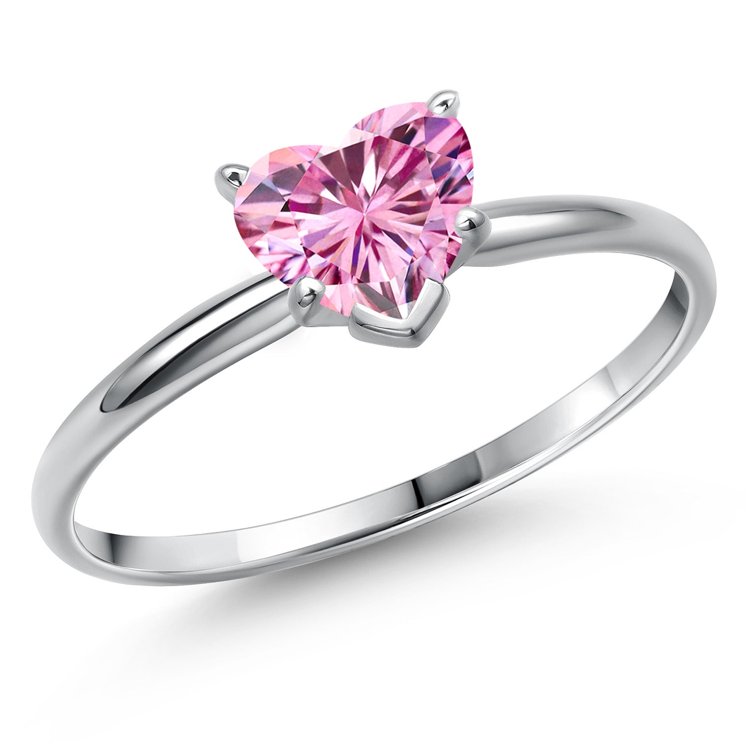 Pink Moissanite - April_6_Ring in 14K White Gold