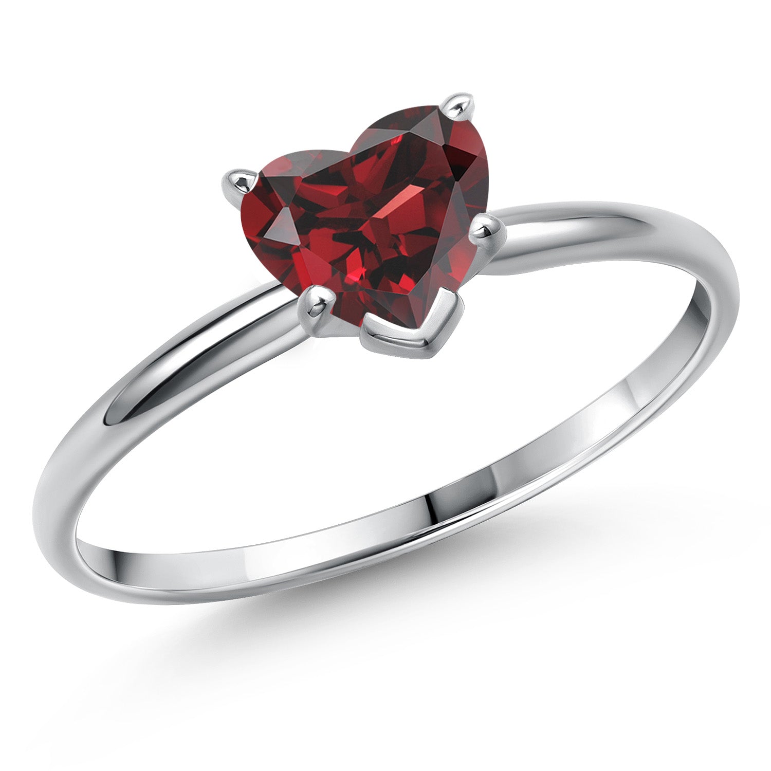 Garnet - January_8_Ring in 14K White Gold
