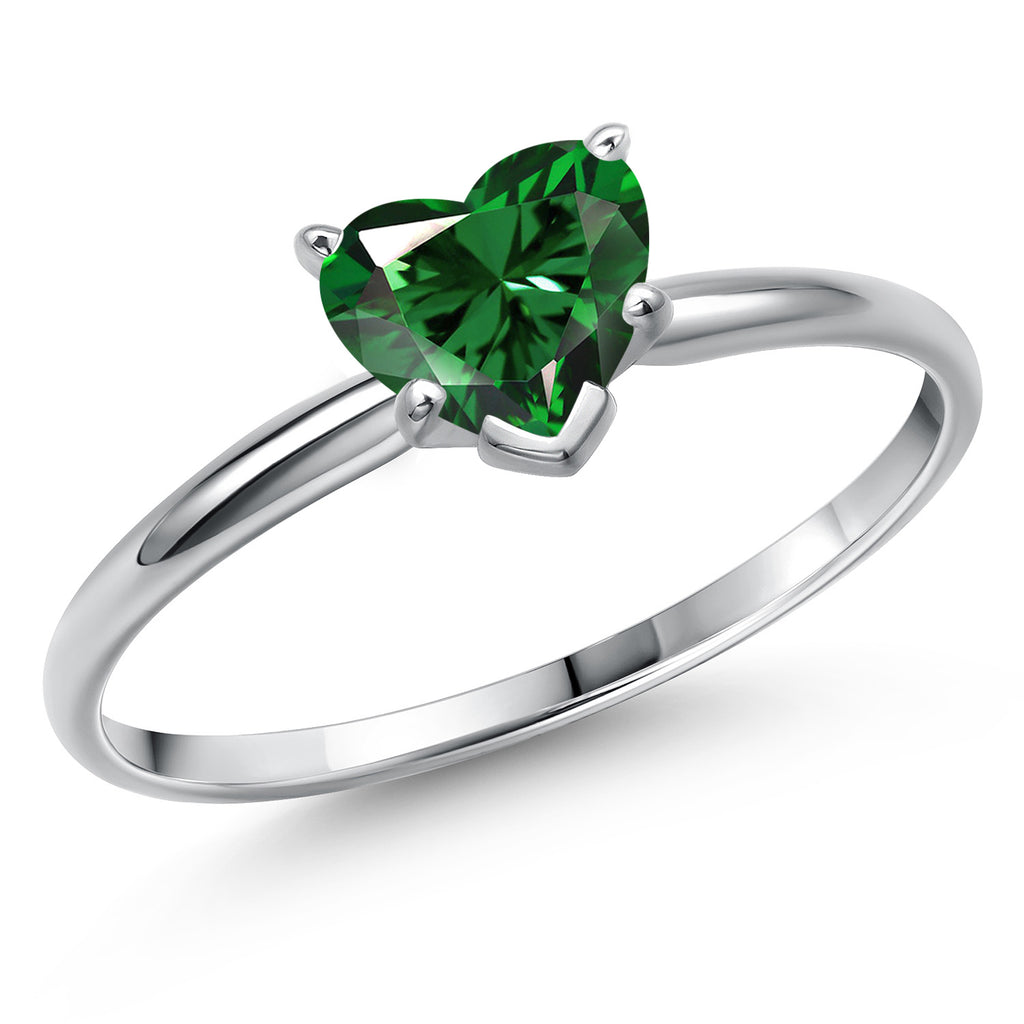 Nano Emerald - May_5_Ring in 14K White Gold
