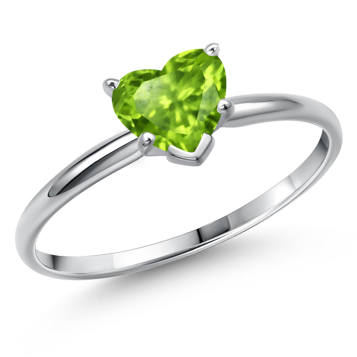 Peridot - August_5_Ring in 14K White Gold