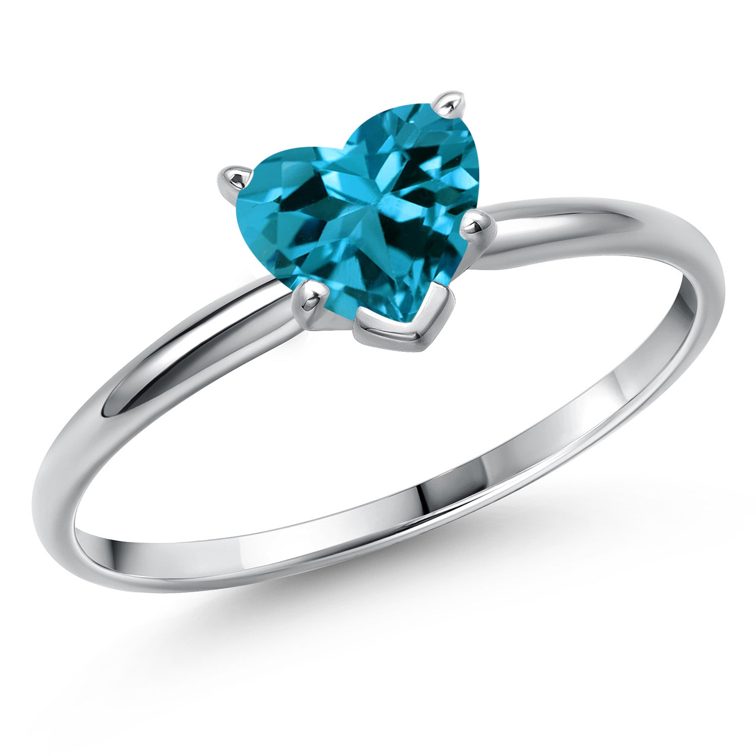 London Blue Topaz - November_8_Ring in 14K White Gold