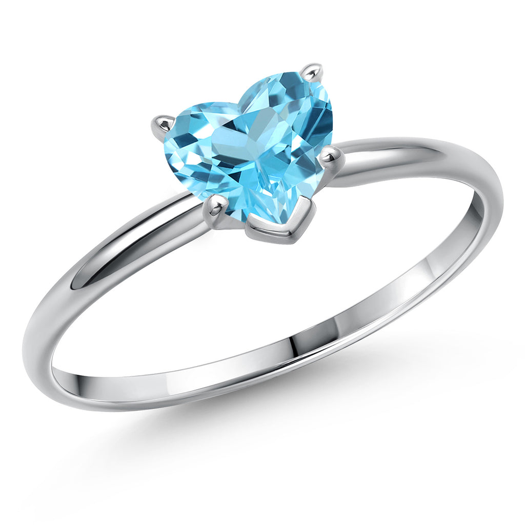 Swiss Blue Topaz - November_9_Ring in 14K White Gold