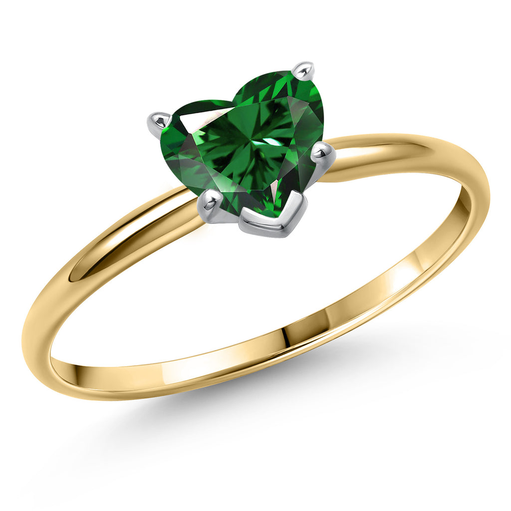 Nano Emerald - May_5_Ring in 14K Two Tone Gold