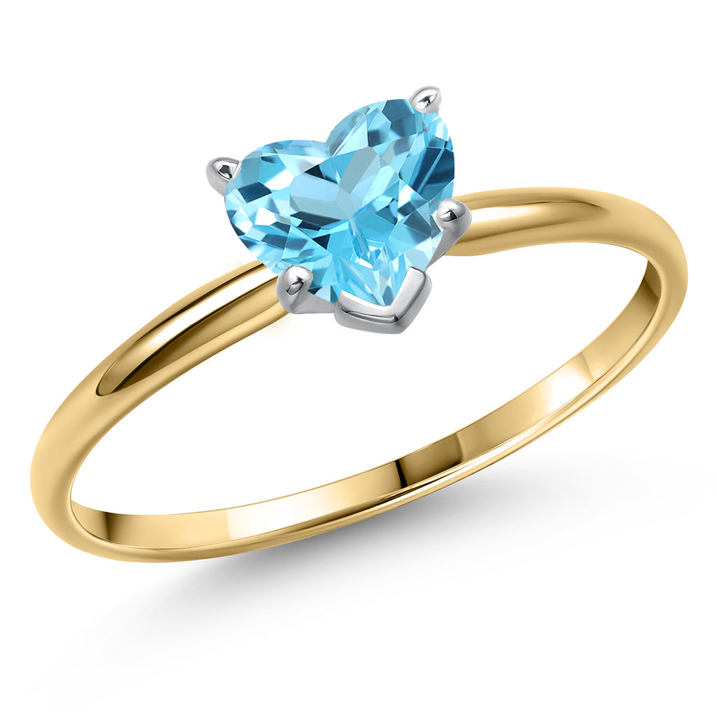 Swiss Blue Topaz - November_9_Ring in 14K Two Tone Gold