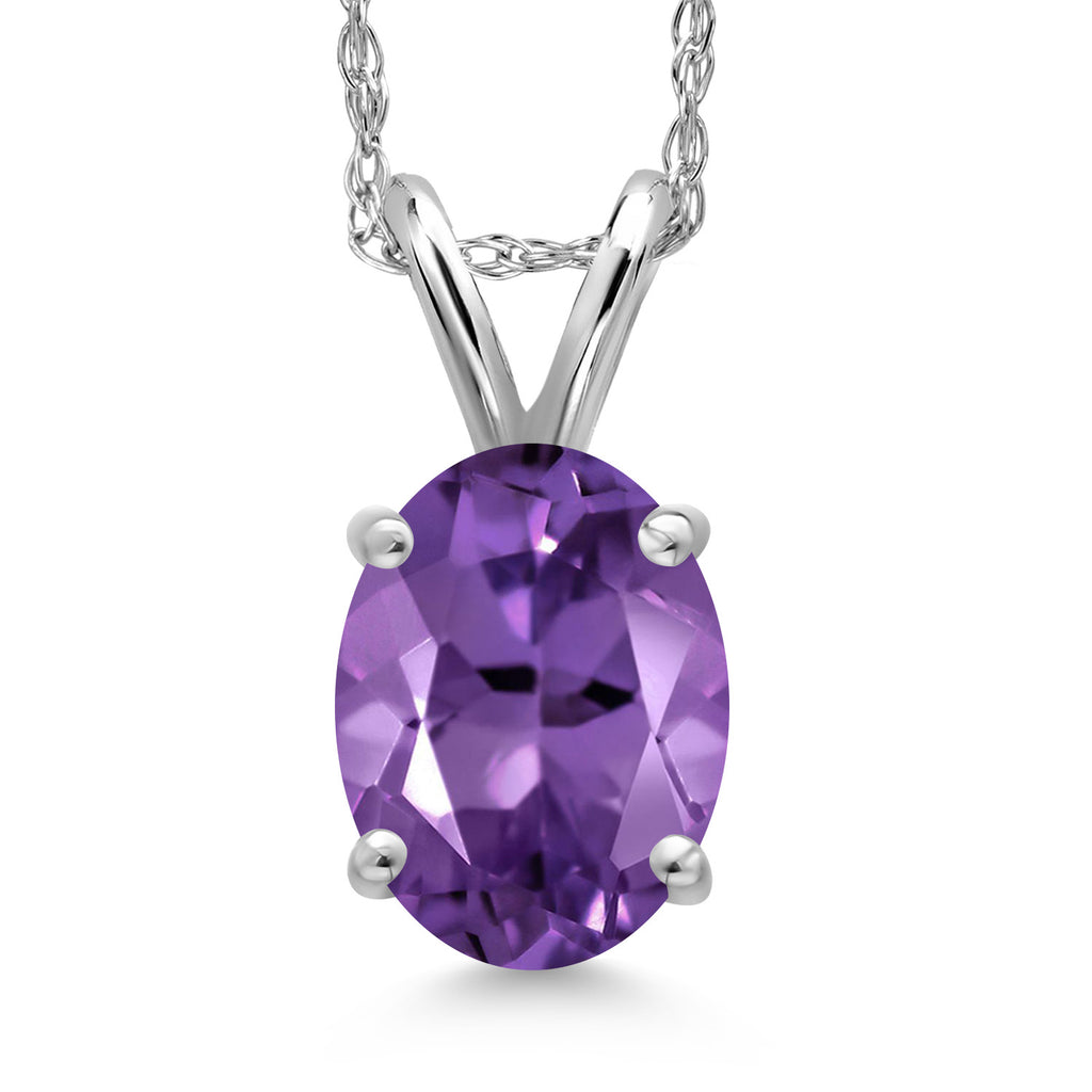 Amethyst - February_Pendant in 14K White Gold