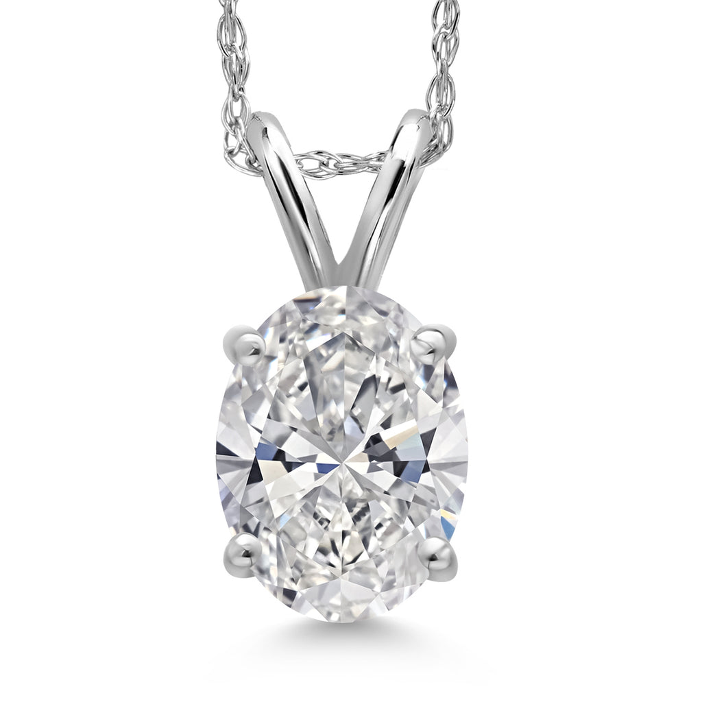 White Lab Grown Diamond - April_Pendant in 14K White Gold