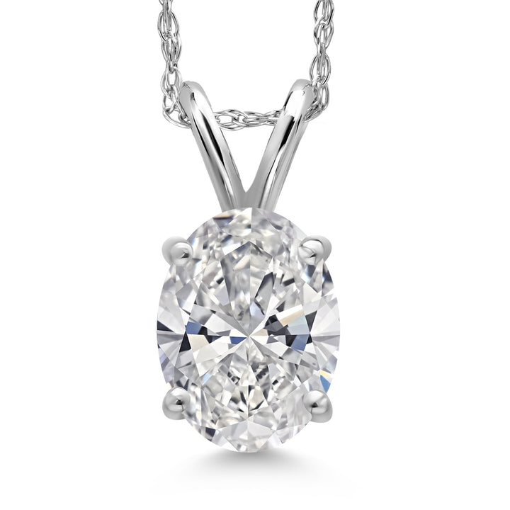 White Lab Grown Diamond - April_Pendant in 14K White Gold