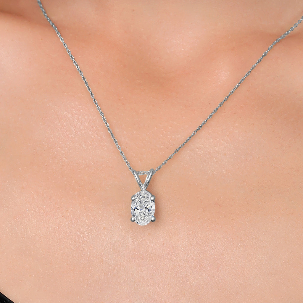 Lab Grown Diamond_Pendant in 14K White Gold