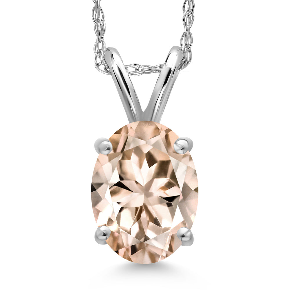 Morganite - October_Pendant in 14K White Gold
