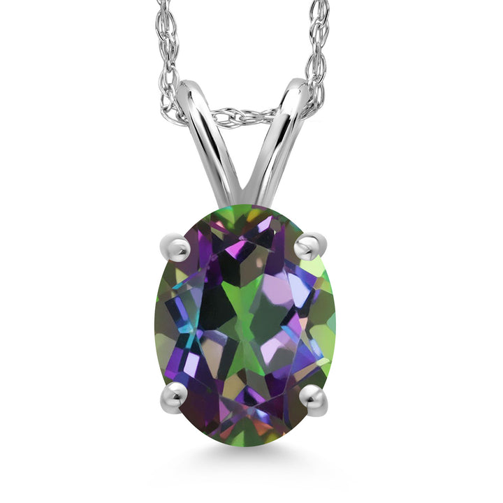 Green Mystic Topaz_Pendant in 14K White Gold