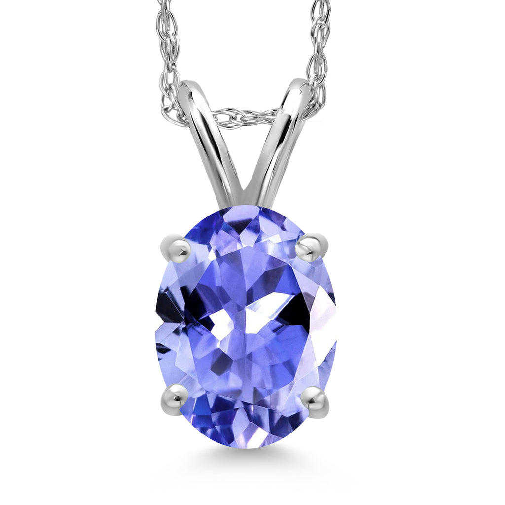 Tanzanite - December_Pendant in 14K White Gold
