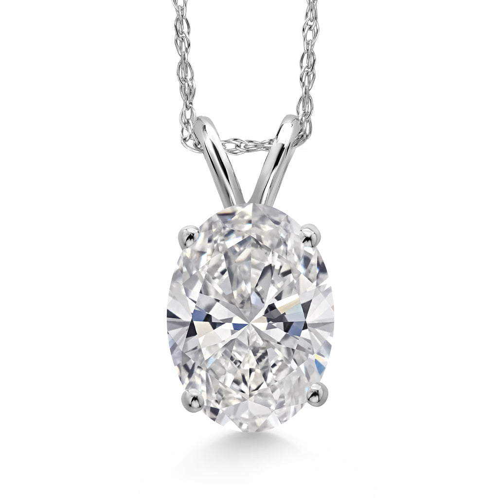 Oval Cut_1.50 Carat_White Gold_Pendant in 14K White Gold